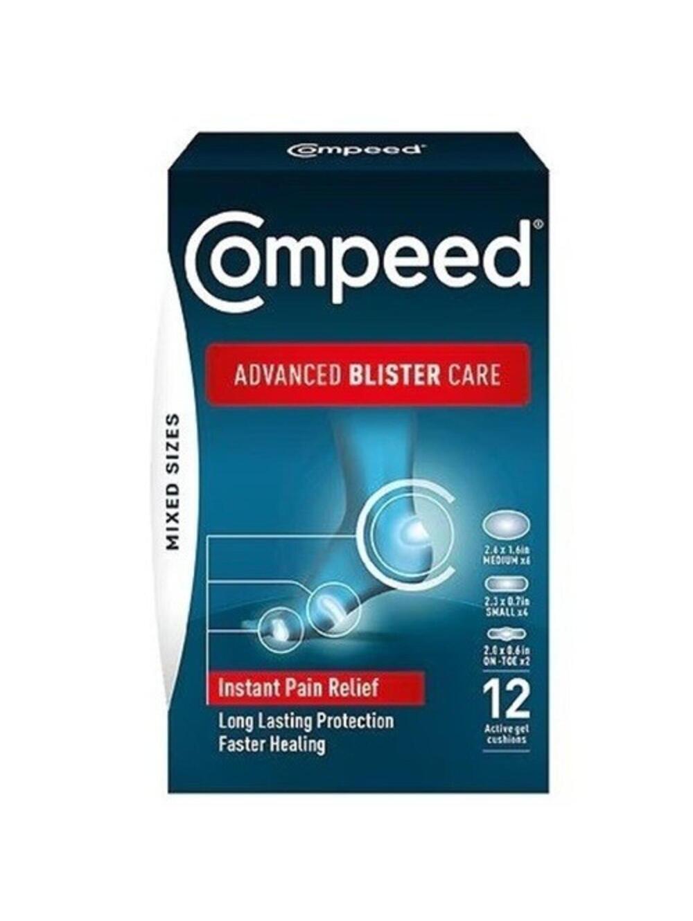 Compeed Advanced Blister Care 12 Active Gel Cushions Mixed Sizes Exp 6/27